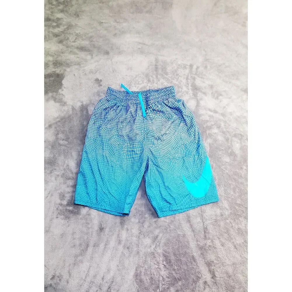 Nike Boys' Sz L Blue and Purple Swim Trunks with Gradient Design Summer C12-9 - Picture 1 of 8